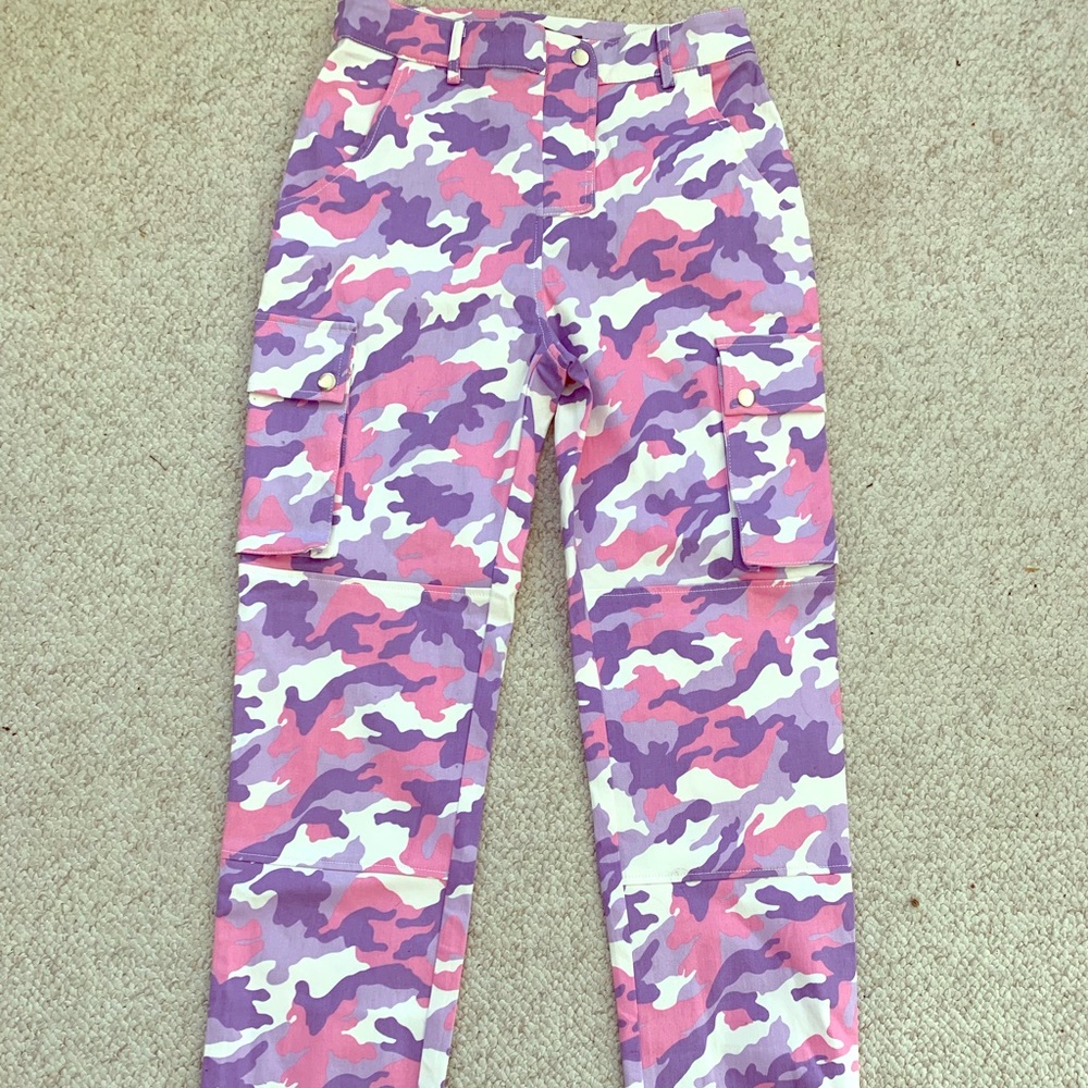 Missguided Pastel Camo button up Joggers